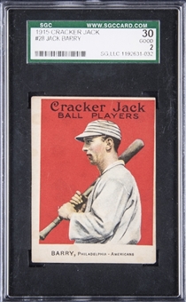 1915 Cracker Jack #28 Jack Barry - SGC GD 2